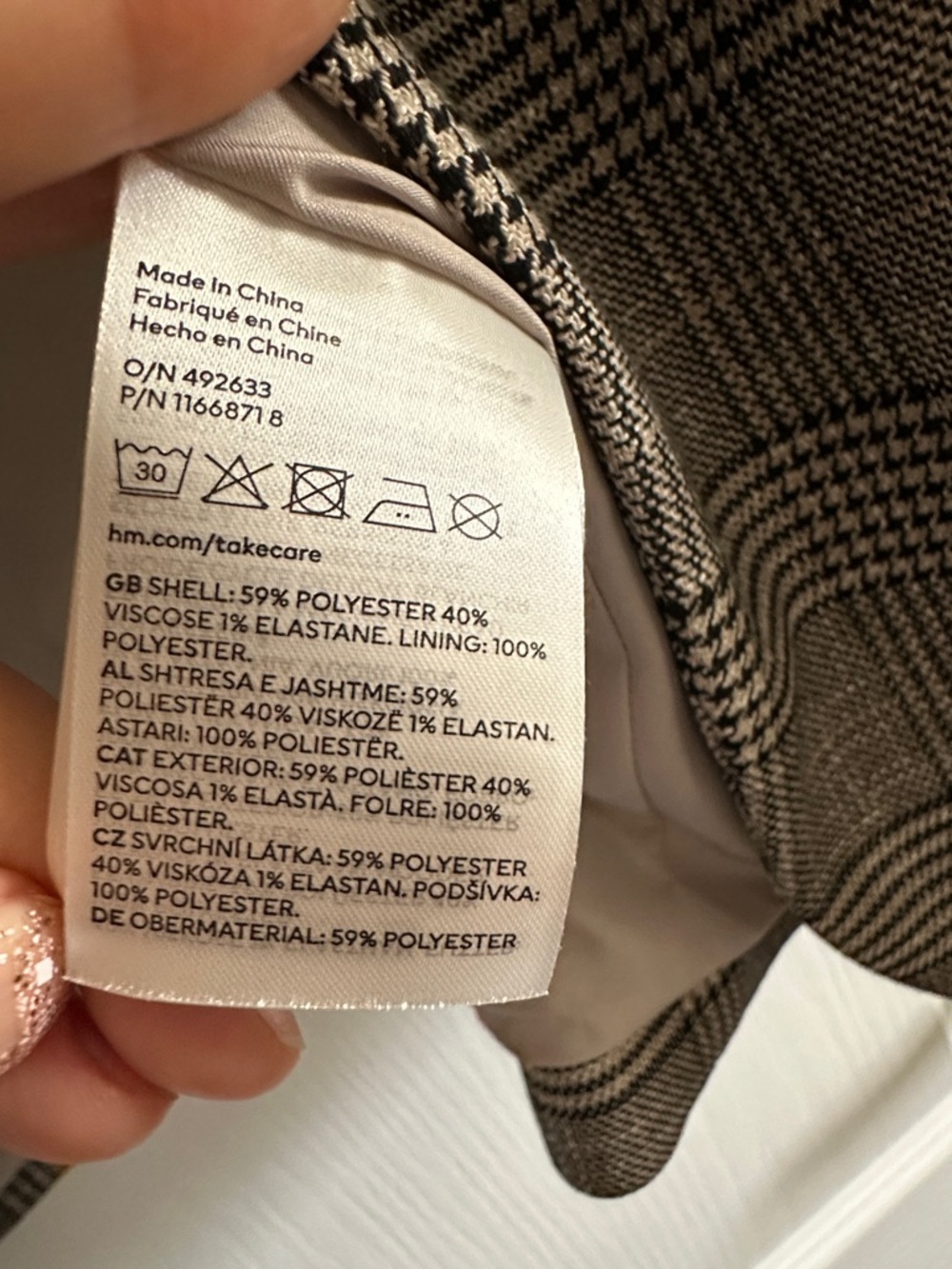 H&M Gray Plaid Women's Blazer oversized - Picture 4 of 7